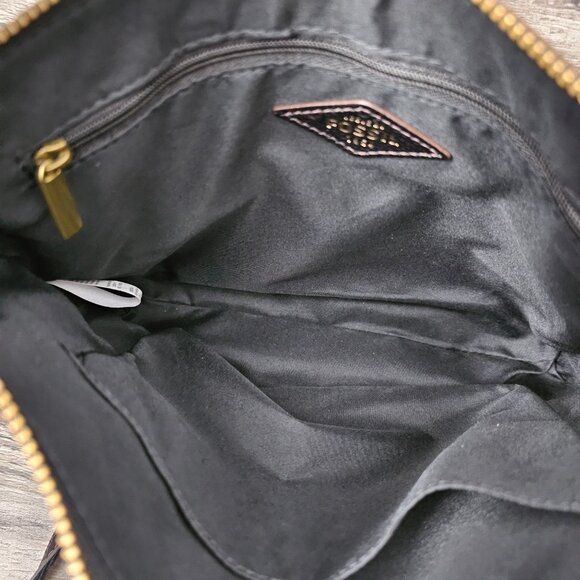 Fossil Emma Pebble Leather Slim Black Shoulder Crossbody Bag - Picture 5 of 16